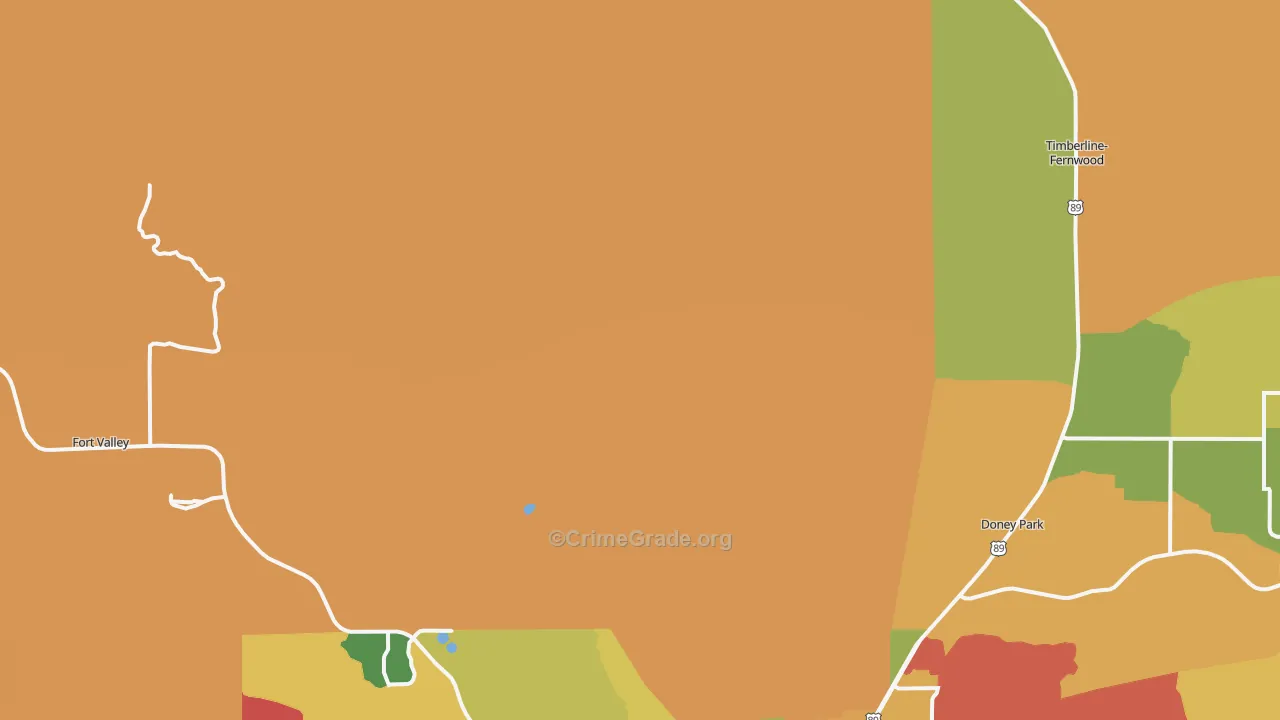 Winona, AZ Map of Arson Rates
