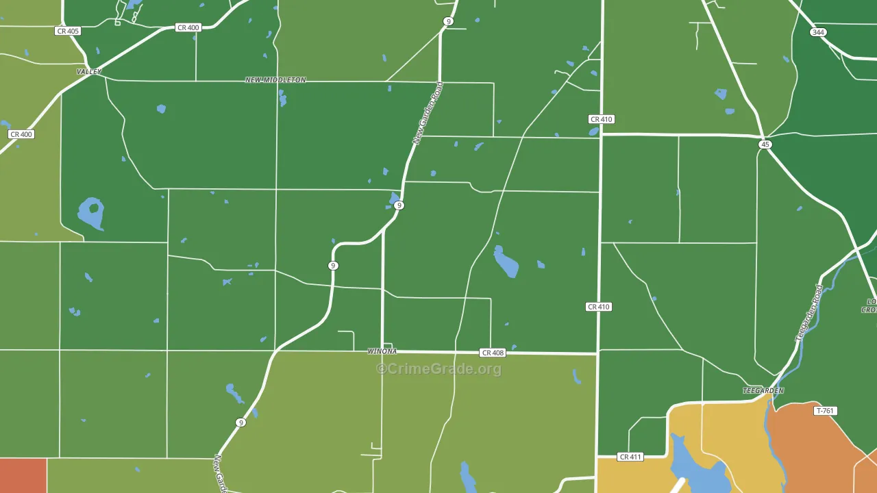 Winona, OH Map of Arson Rates