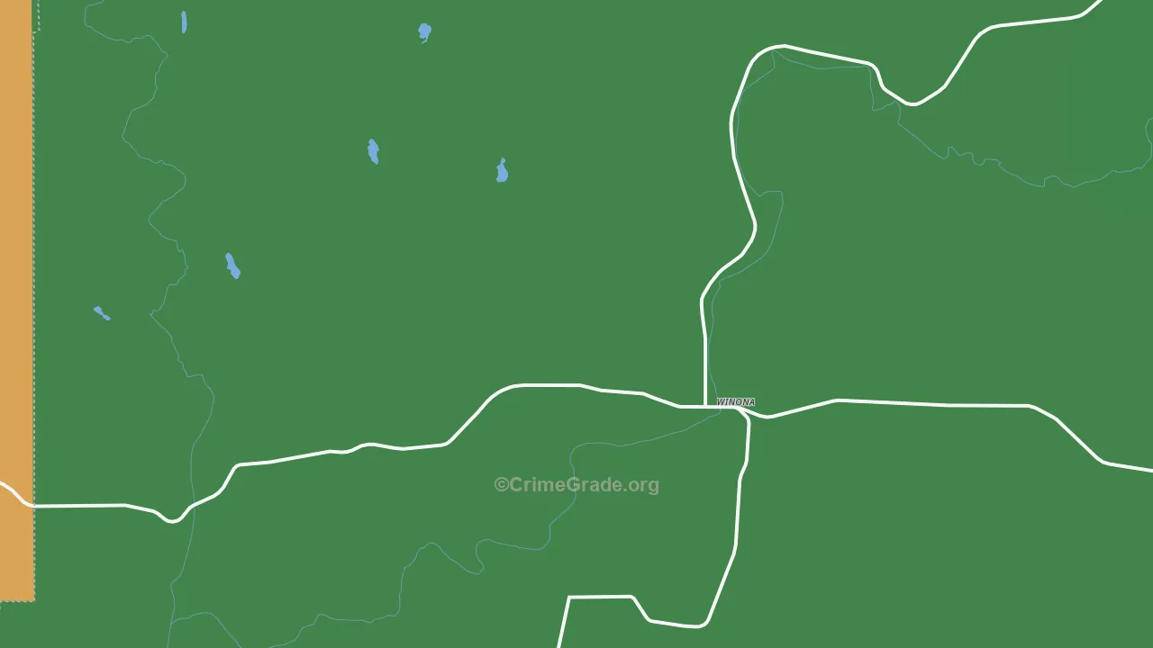 Winona, WA Map of Arson Rates