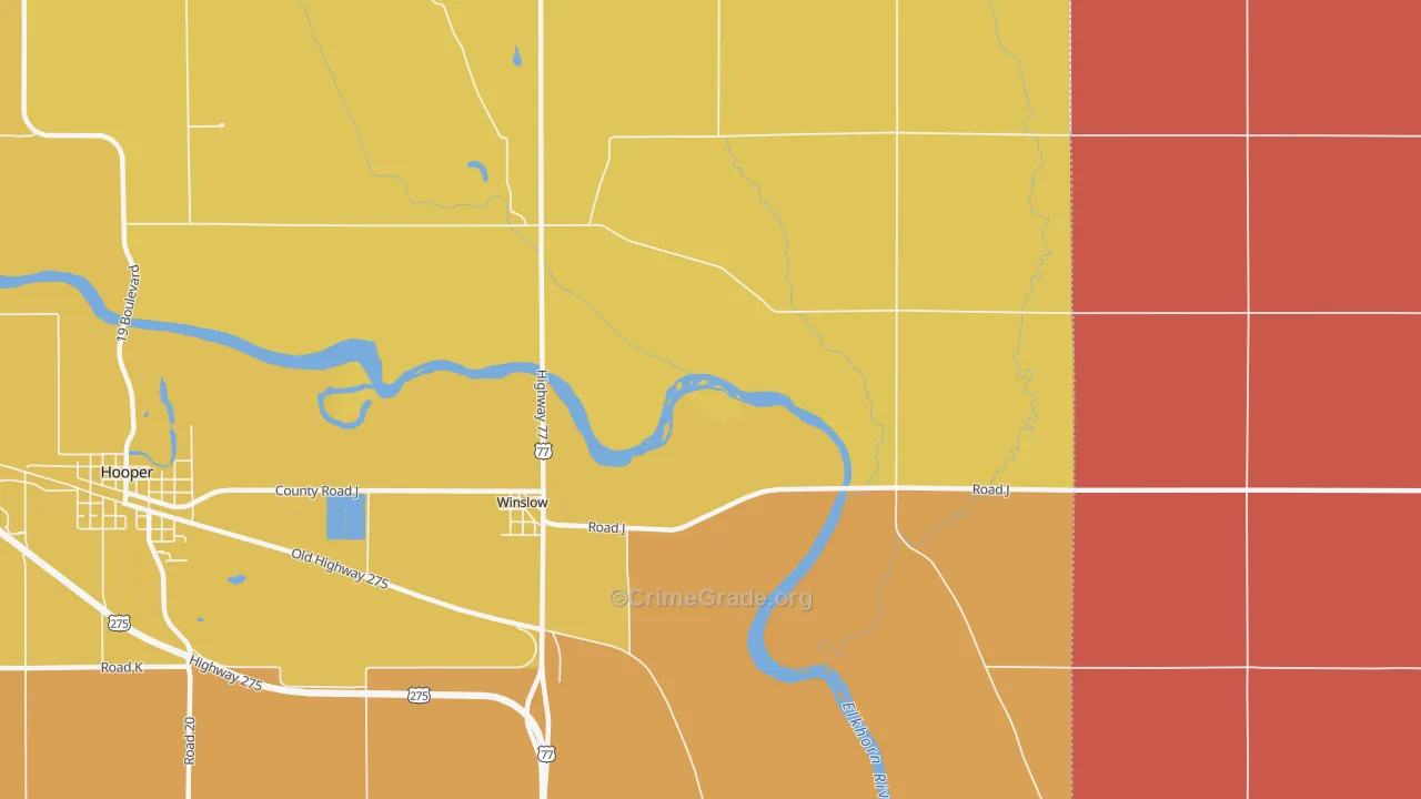 Winslow, NE Map of Arson Rates