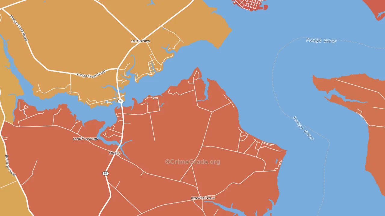 Winsteadville, NC Map of Arson Rates