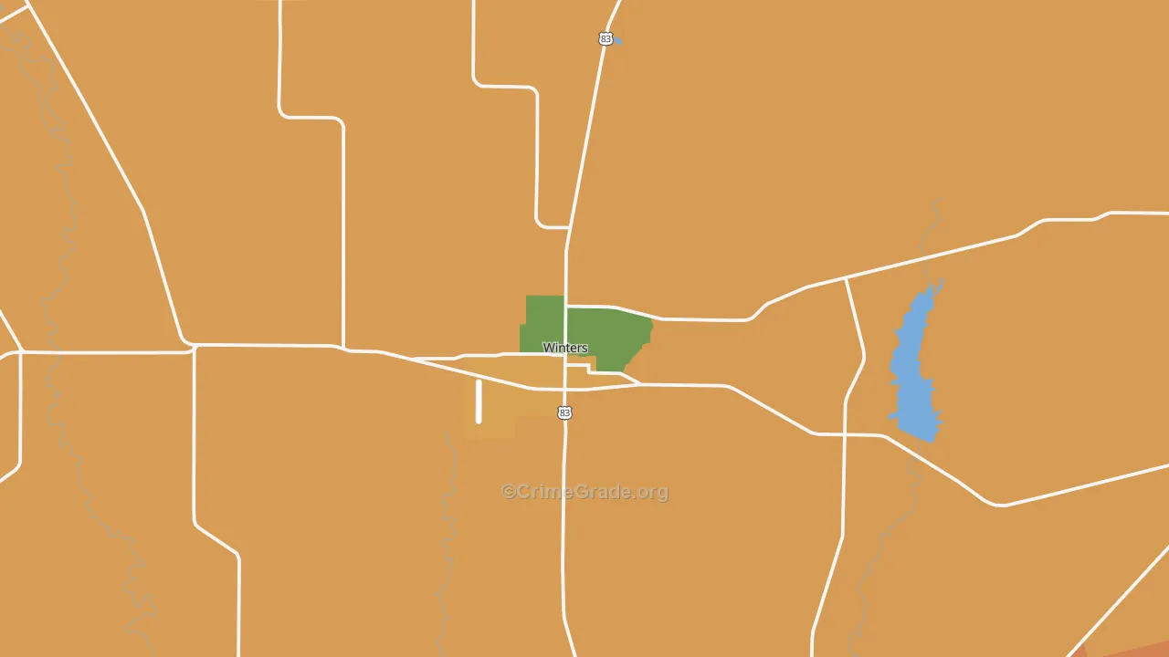 Winters, TX Map of Arson Rates