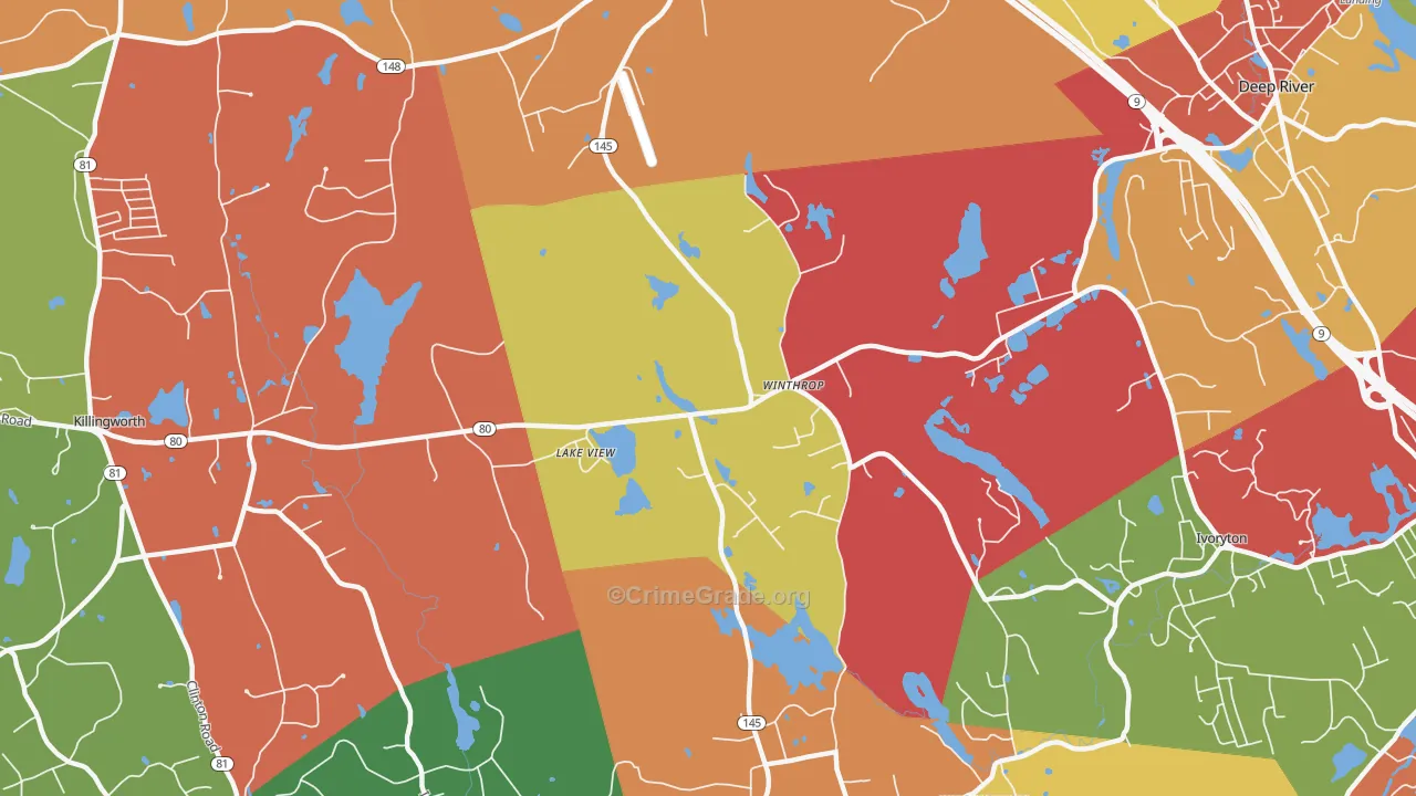 Winthrop, CT Map of Arson Rates