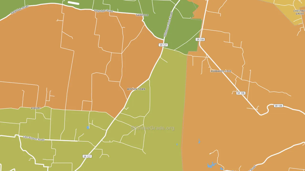 Winton Town, TN Map of Arson Rates