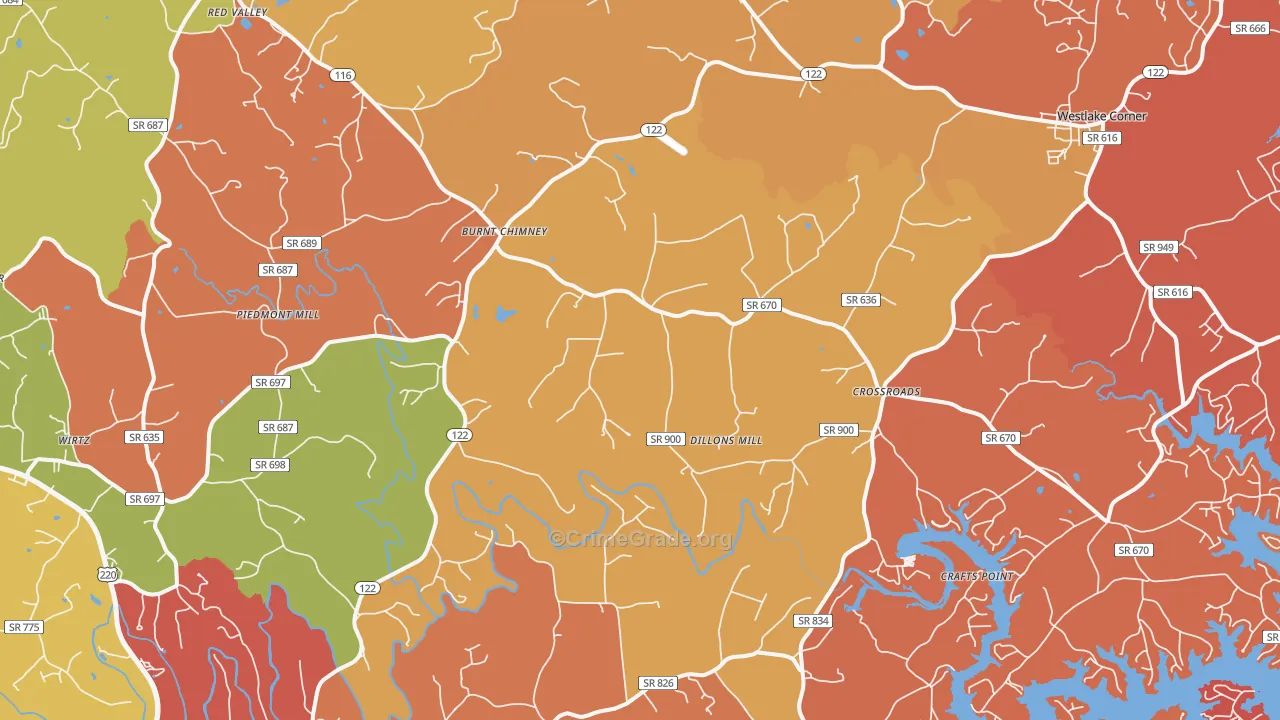 Wirtz, VA Map of Arson Rates