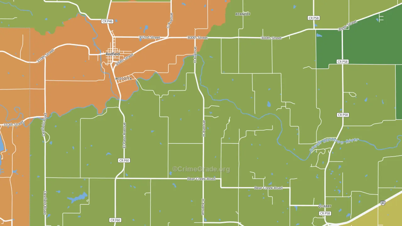 Wiscotta, IA Map of Arson Rates