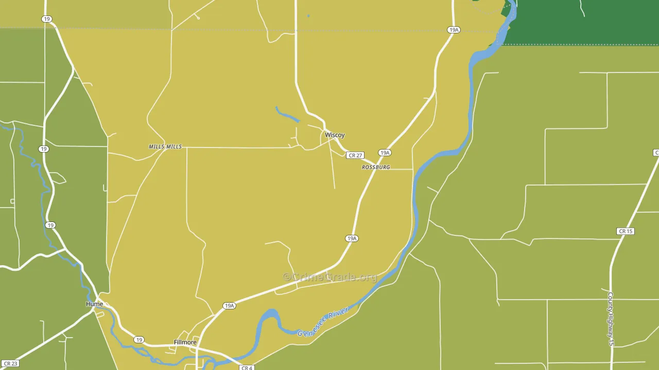 Wiscoy, NY Map of Arson Rates