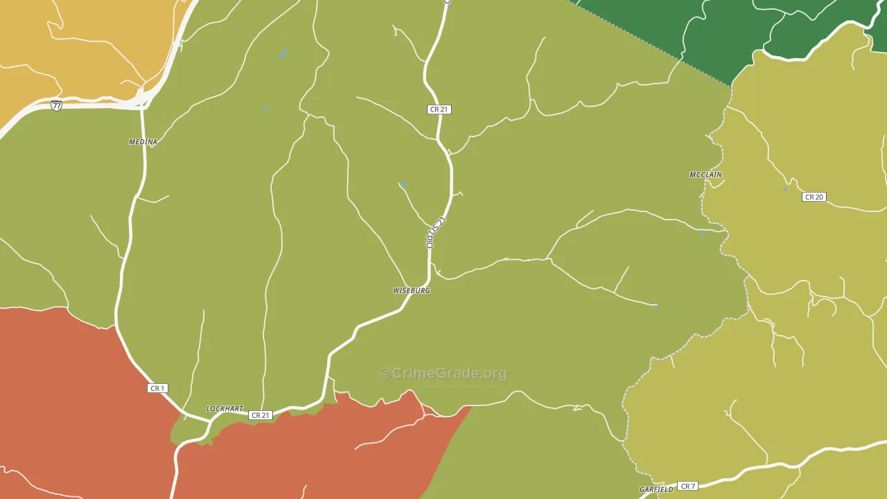 Wiseburg, WV Map of Arson Rates