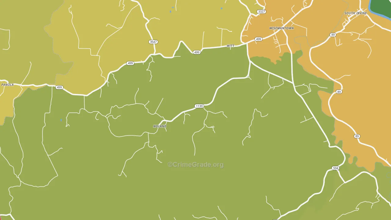 Wisemantown, KY Map of Arson Rates