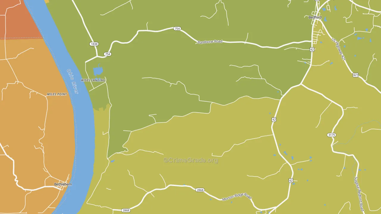 Wises Landing, KY Map of Arson Rates