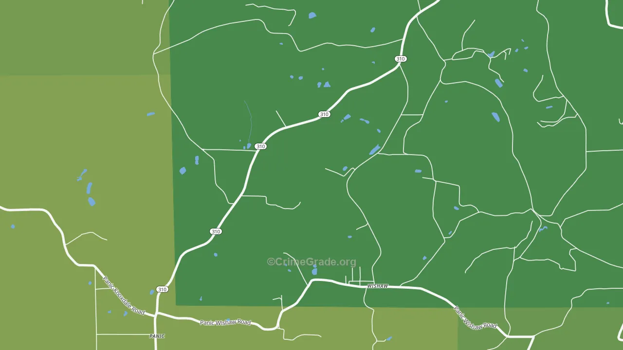 Wishaw, PA Map of Arson Rates