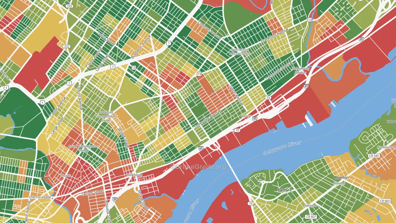 Wissanoning, Philadelphia, PA Map of Arson Rates