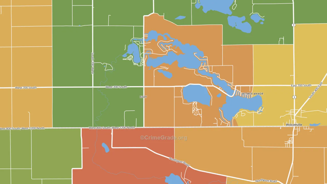 Witmer Manor, IN Map of Arson Rates