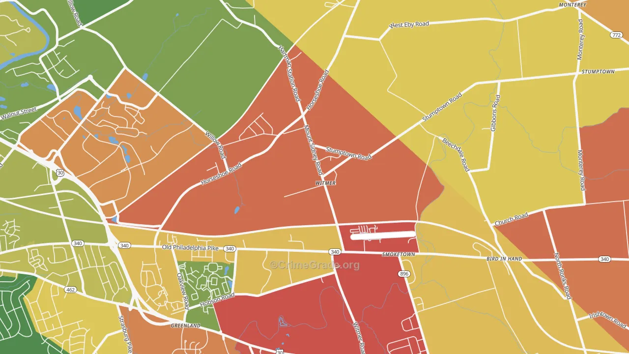Witmer, PA Map of Arson Rates