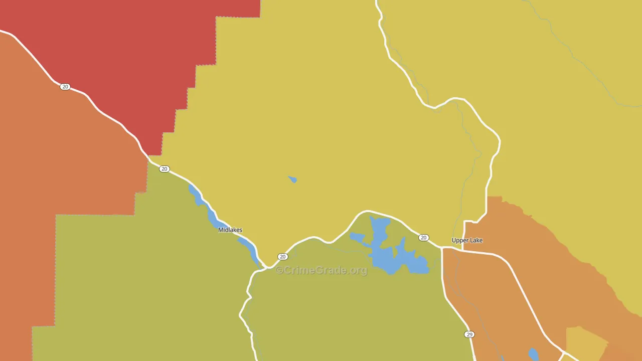 Witter Springs, CA Map of Arson Rates