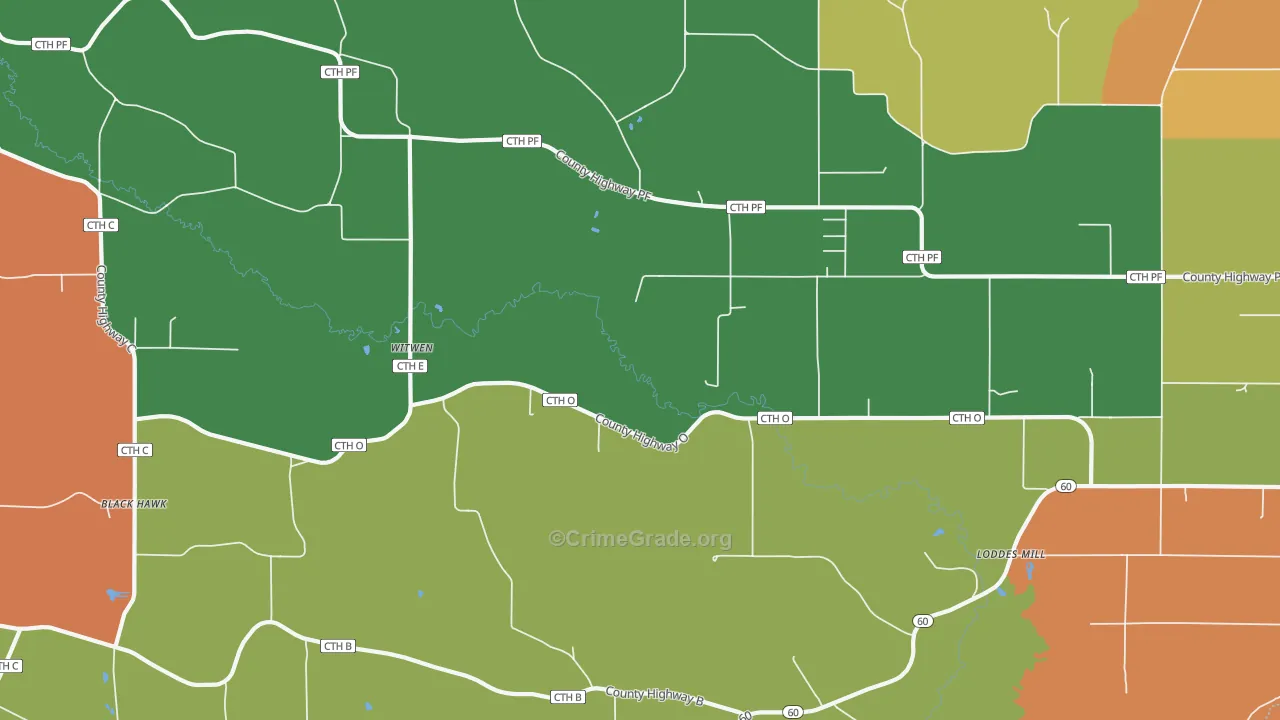Witwen, WI Map of Arson Rates