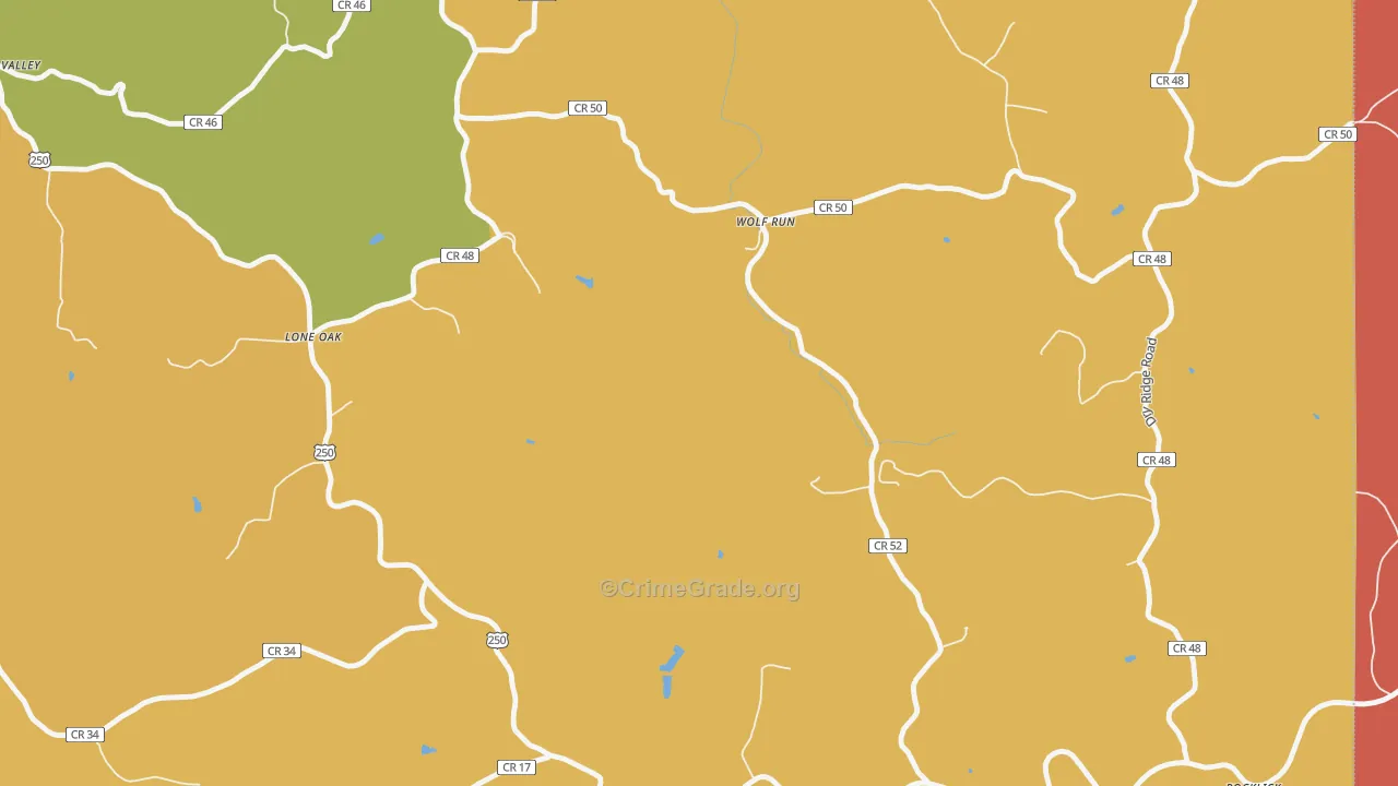 Wolf Run, WV Map of Arson Rates