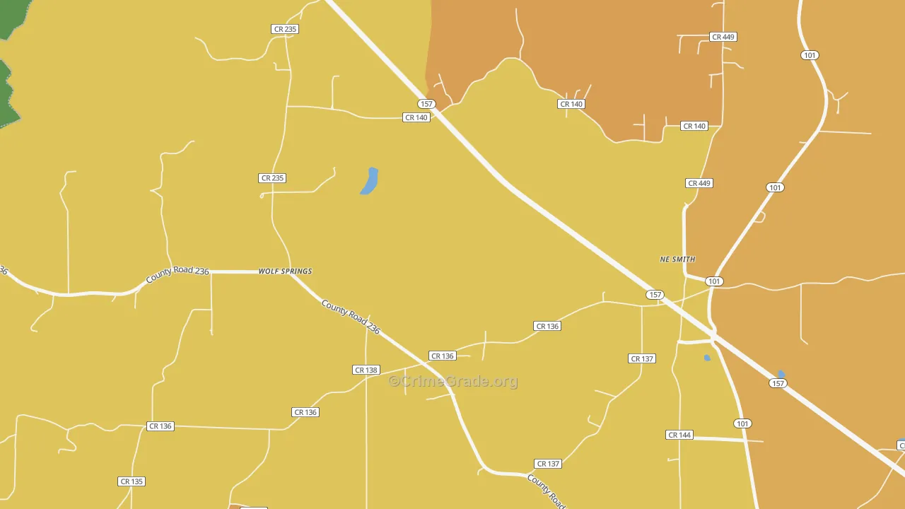 Wolf Springs, AL Map of Arson Rates