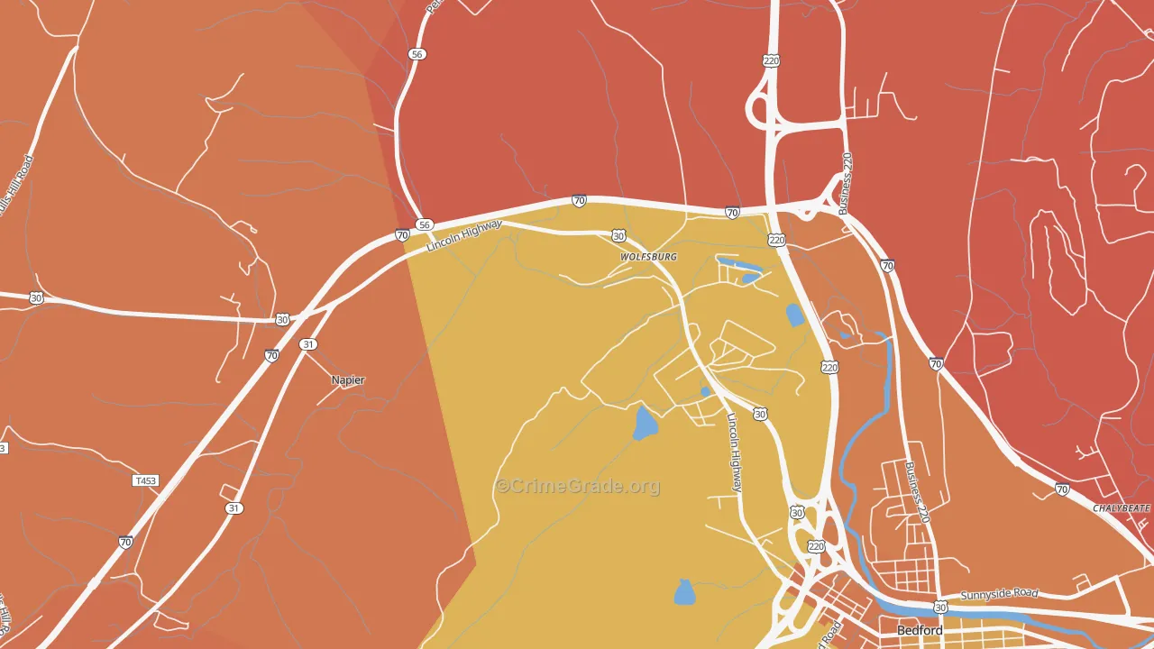 Wolfsburg, PA Map of Arson Rates