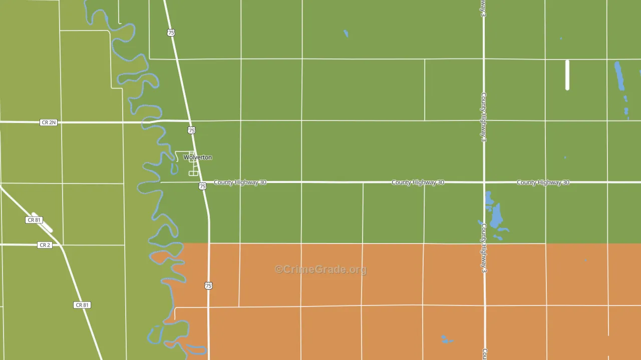 Wolverton, MN Map of Arson Rates