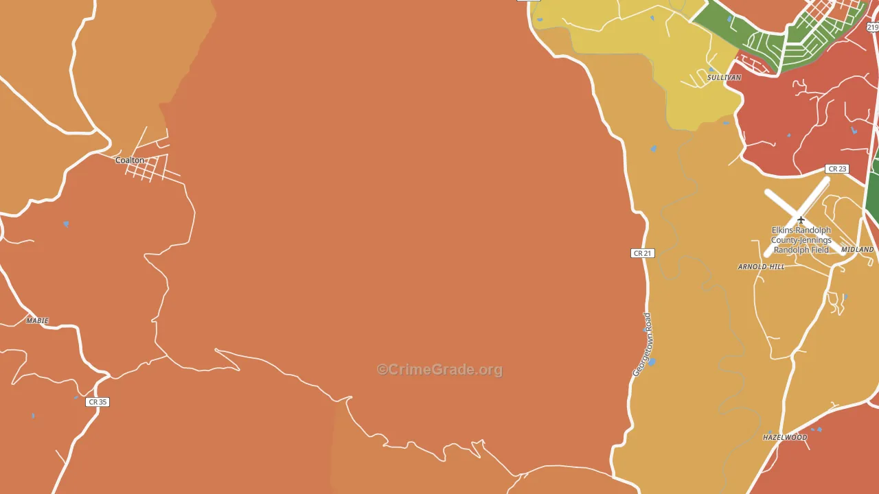 Womelsdorf, WV Map of Arson Rates