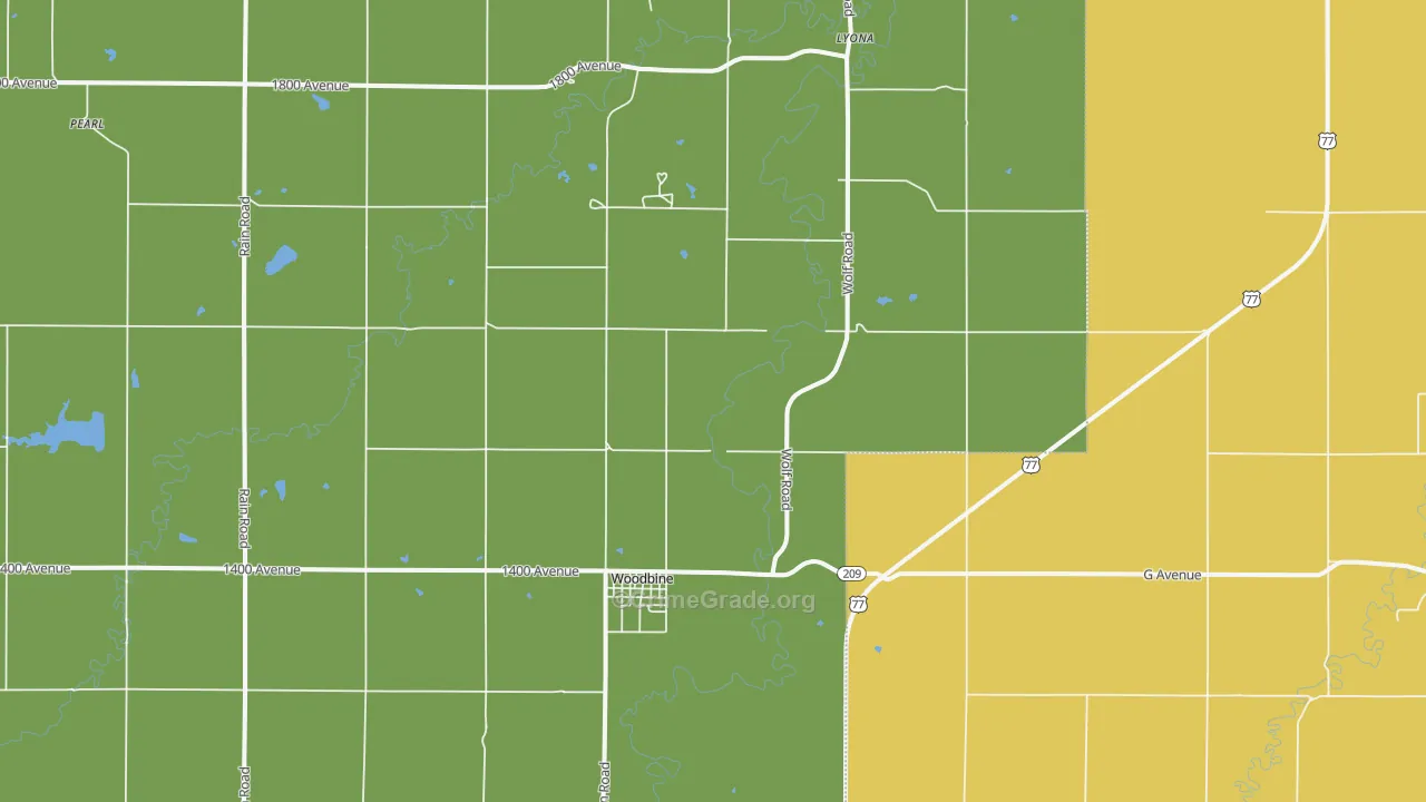 Woodbine, KS Map of Arson Rates