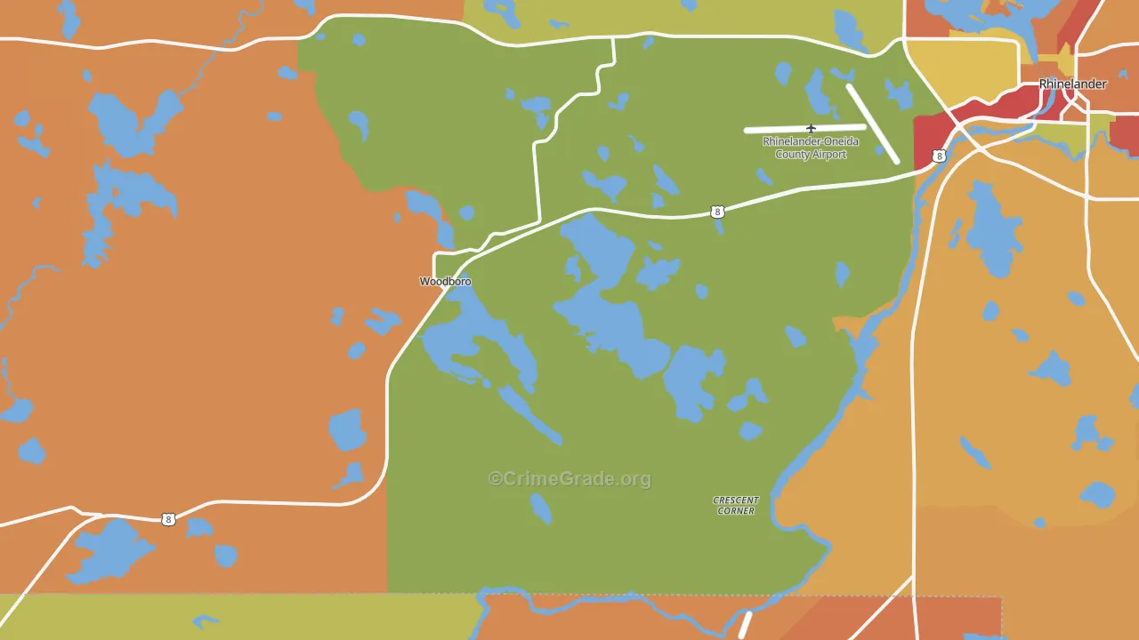 Woodboro, WI Map of Arson Rates
