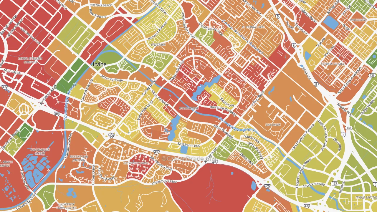 Woodbridge, Irvine, CA Map of Arson Rates