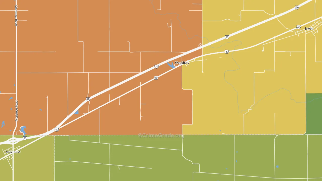 Woodbury, IL Map of Arson Rates