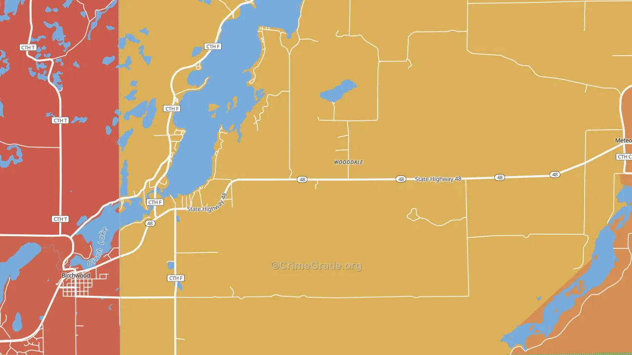 Wooddale, WI Map of Arson Rates