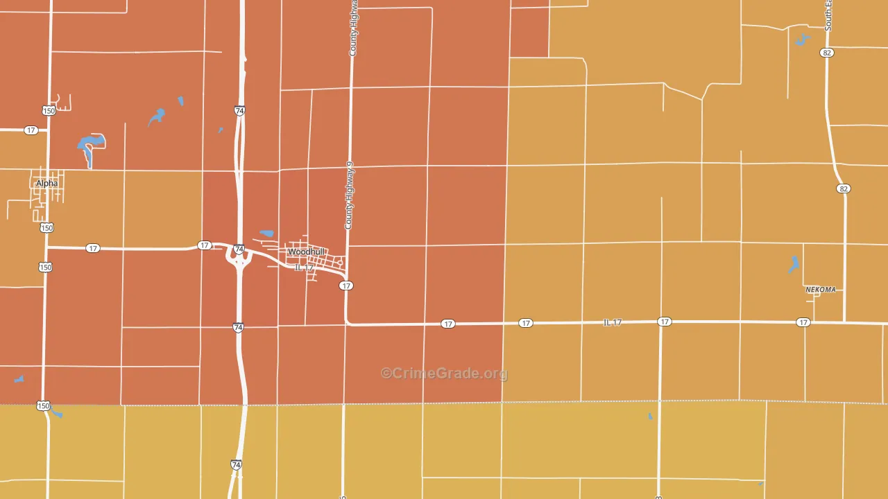 Woodhull, IL Map of Arson Rates