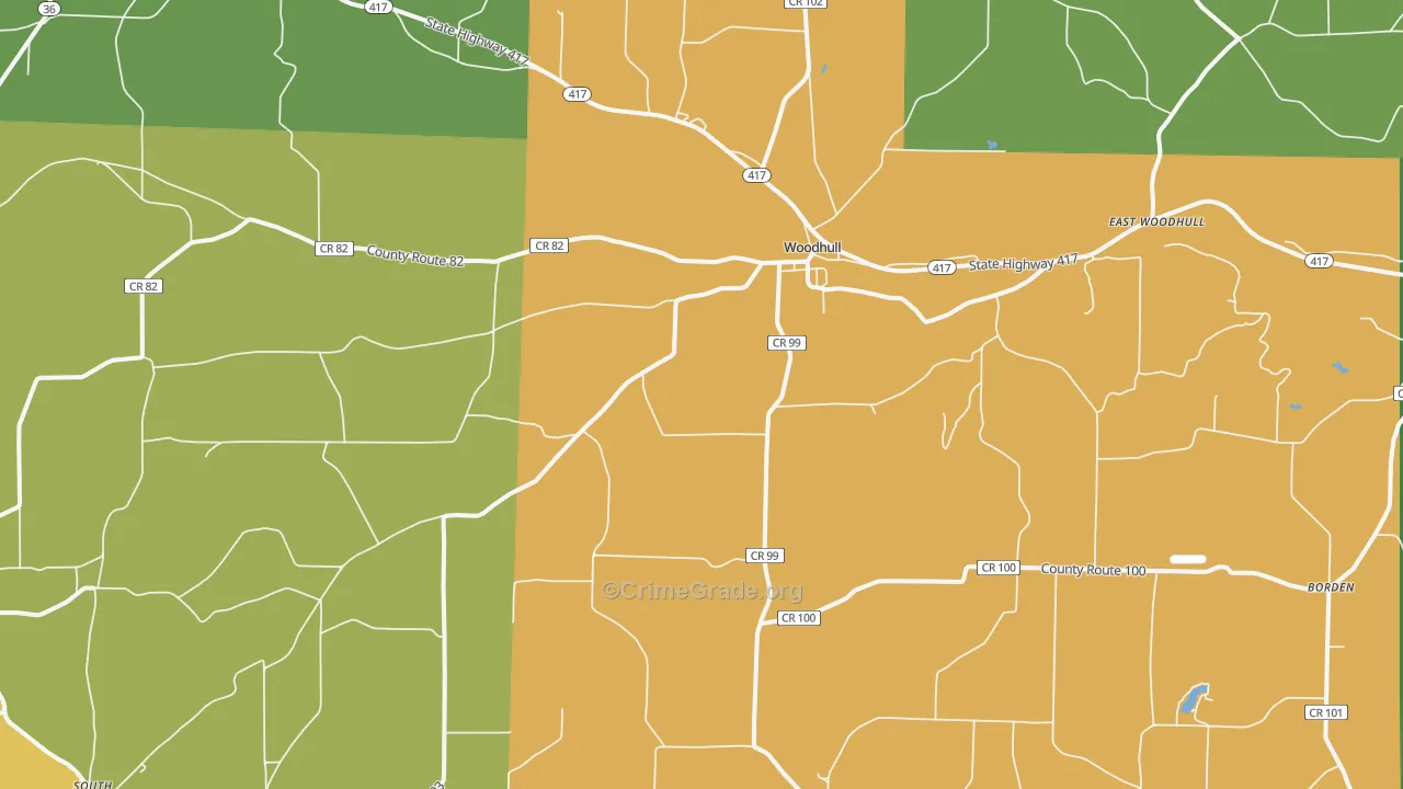 Woodhull, NY Map of Arson Rates