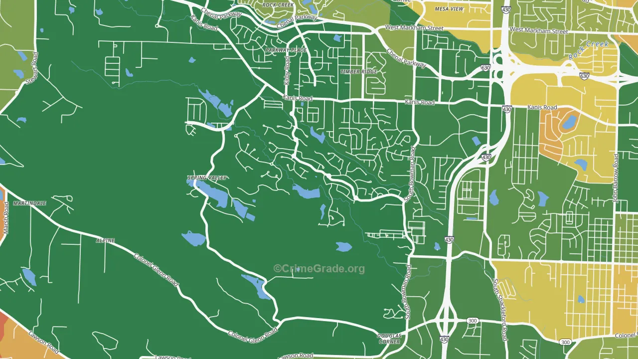 Woodland Edge, Little Rock, AR Map of Arson Rates