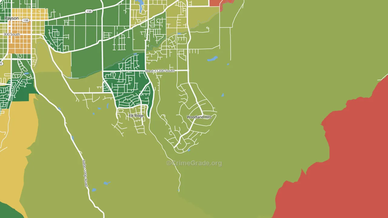Woodland Hills, UT Map of Arson Rates