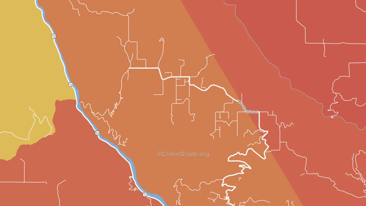 Woodland, ID Map of Arson Rates