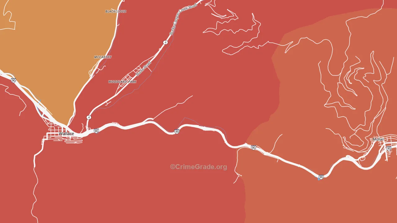 Woodland Park, ID Map of Arson Rates
