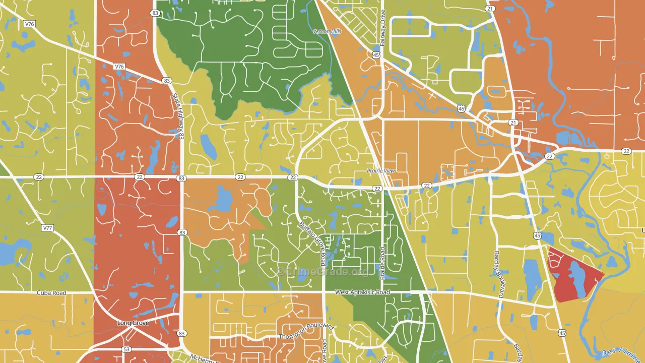 Woodlands at Fiore, Buffalo Grove, IL Map of Arson Rates