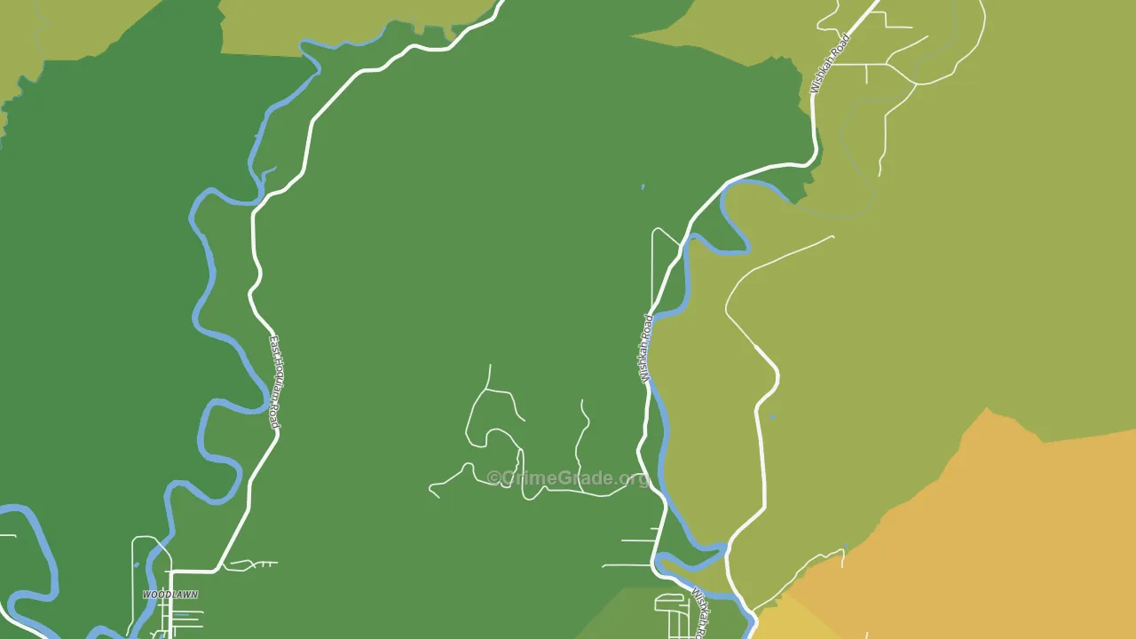 Woodlawn, WA Map of Arson Rates