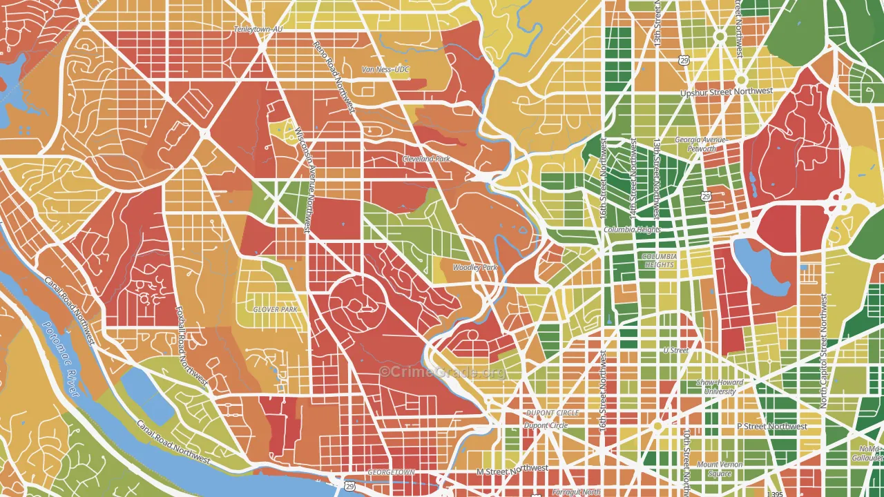 Woodley Park, Washington, DC Map of Arson Rates