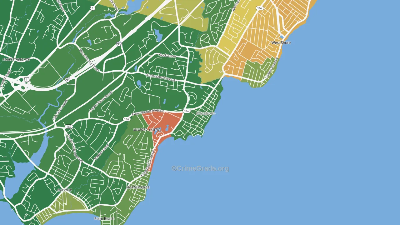 Woodmont, CT Map of Arson Rates