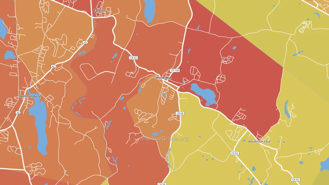 Woodridge, NY Map of Arson Rates
