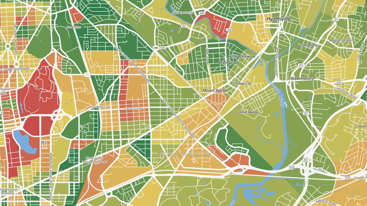 Woodridge, Washington, DC Map of Arson Rates