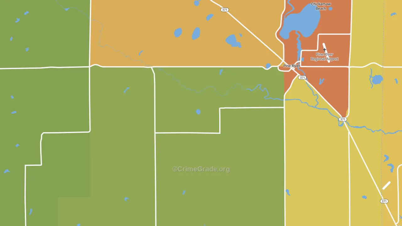 Woodrow, MN Map of Arson Rates