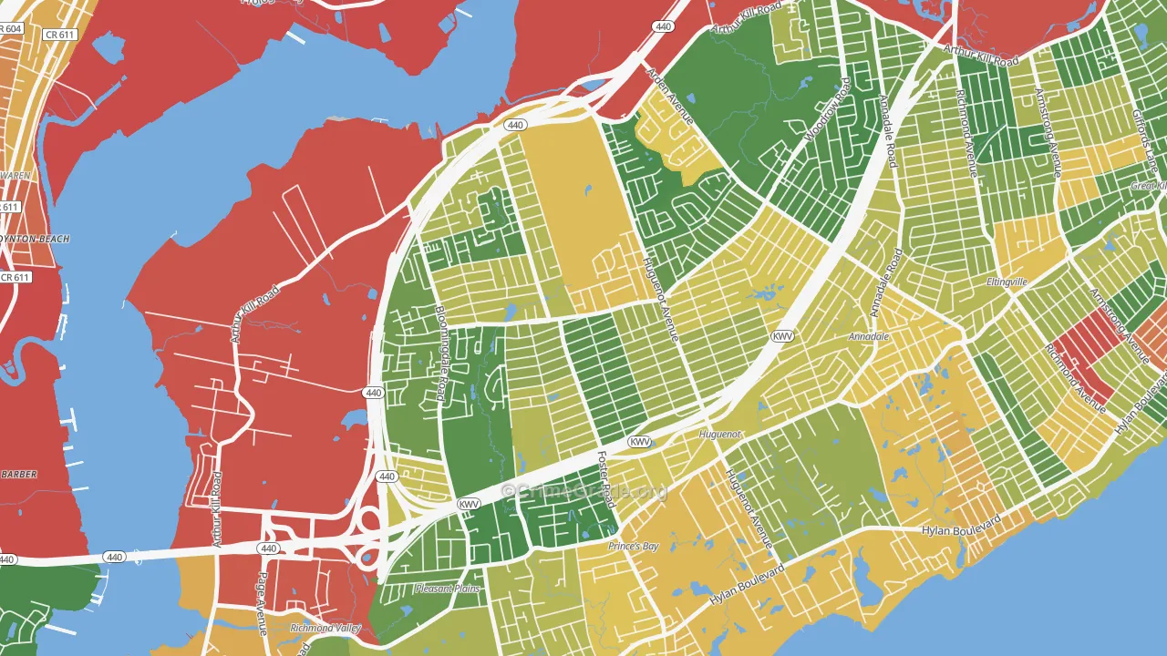 Woodrow, Staten Island, NY Map of Arson Rates