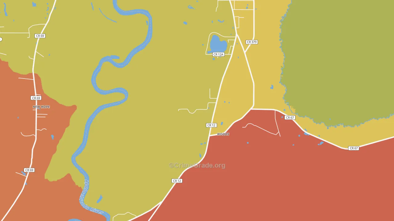 Woods, FL Map of Arson Rates