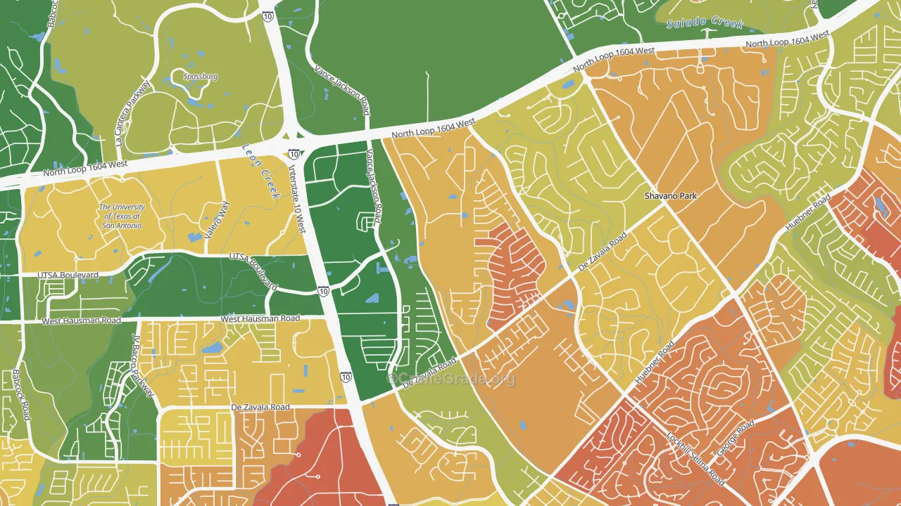 Woods of Shavano, San Antonio, TX Map of Arson Rates