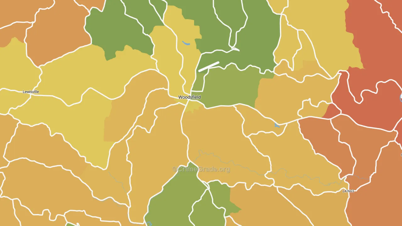 Woodsfield, OH Map of Arson Rates