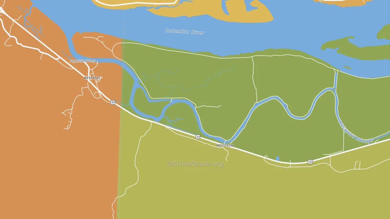 Woodson, OR Map of Arson Rates