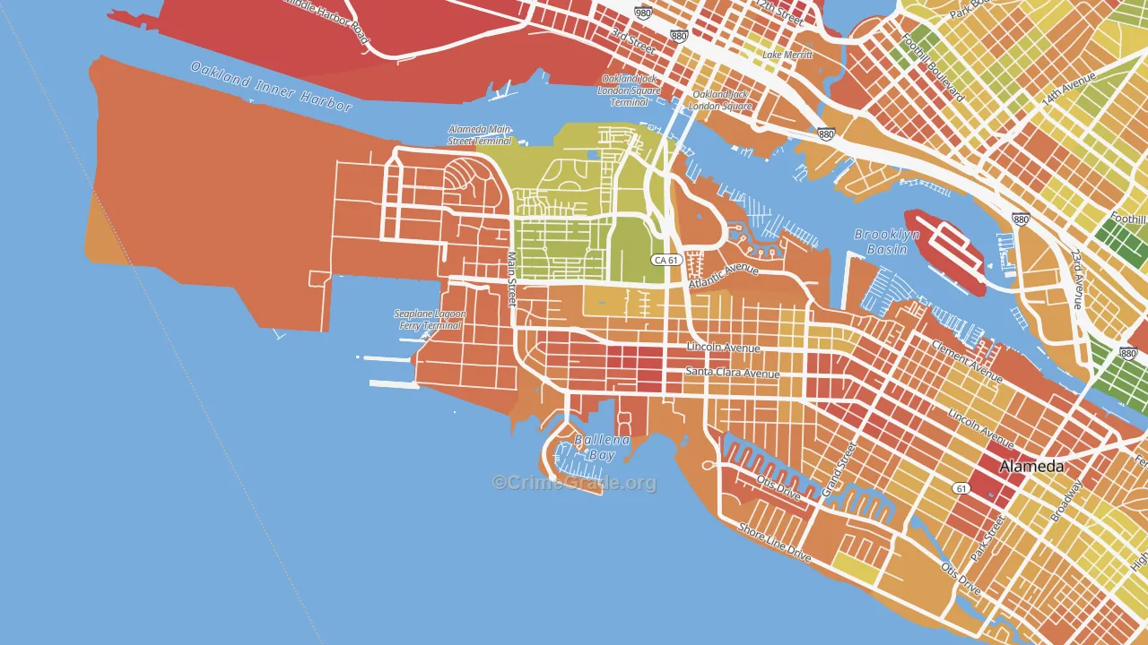 Woodstock, Alameda, CA Map of Arson Rates