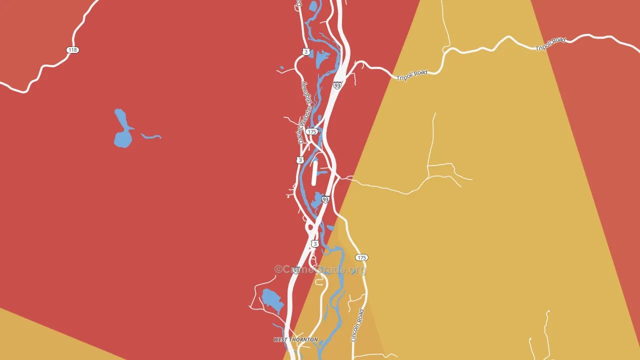 Woodstock, NH Map of Arson Rates